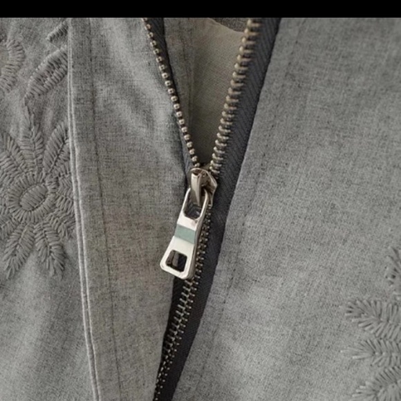 ZARA Wool Zip-up Embroidered Jacket - Picture 5 of 11